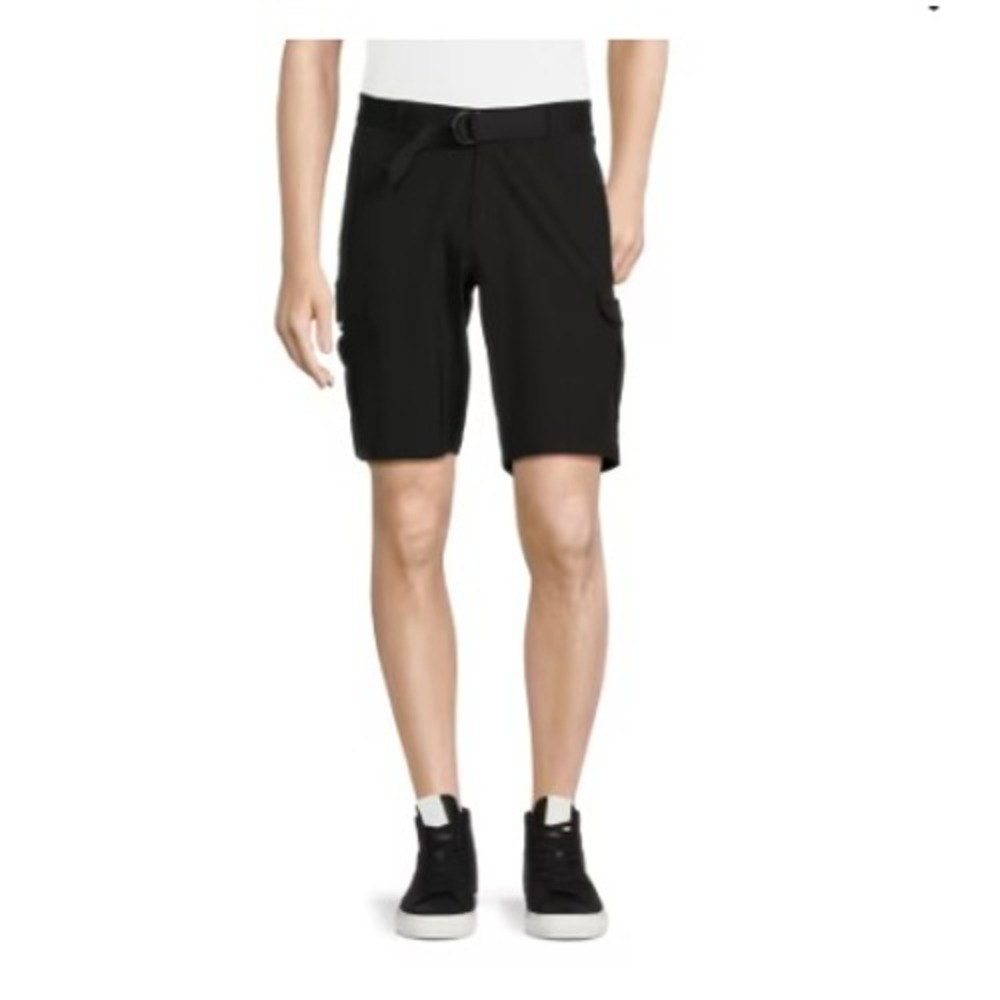 V46 High Performance Mens Black Belted Cargo Shorts 32 NWT Stretch Hiking Tech